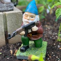 ✅ NEU Lustige Armee-Gartenzwerg-Statue