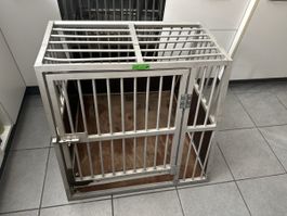 Hundetransportbox Aluminium Holz MEIKO 70cm L 67cm H 75cm B