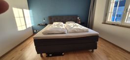 Boxspringbett dunkelgrau gut erhalten 180x200 cm