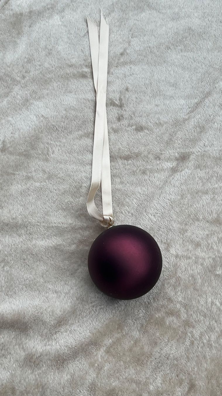 Tutte le decorazioni: Bordeauxrote Christbaumkugel matt mit Satinband – Nuovo (secondo la descrizione) da Schübelbach venduto da Dolly990_2