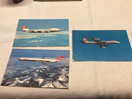 Aviation 3 cartes Swissair en lot