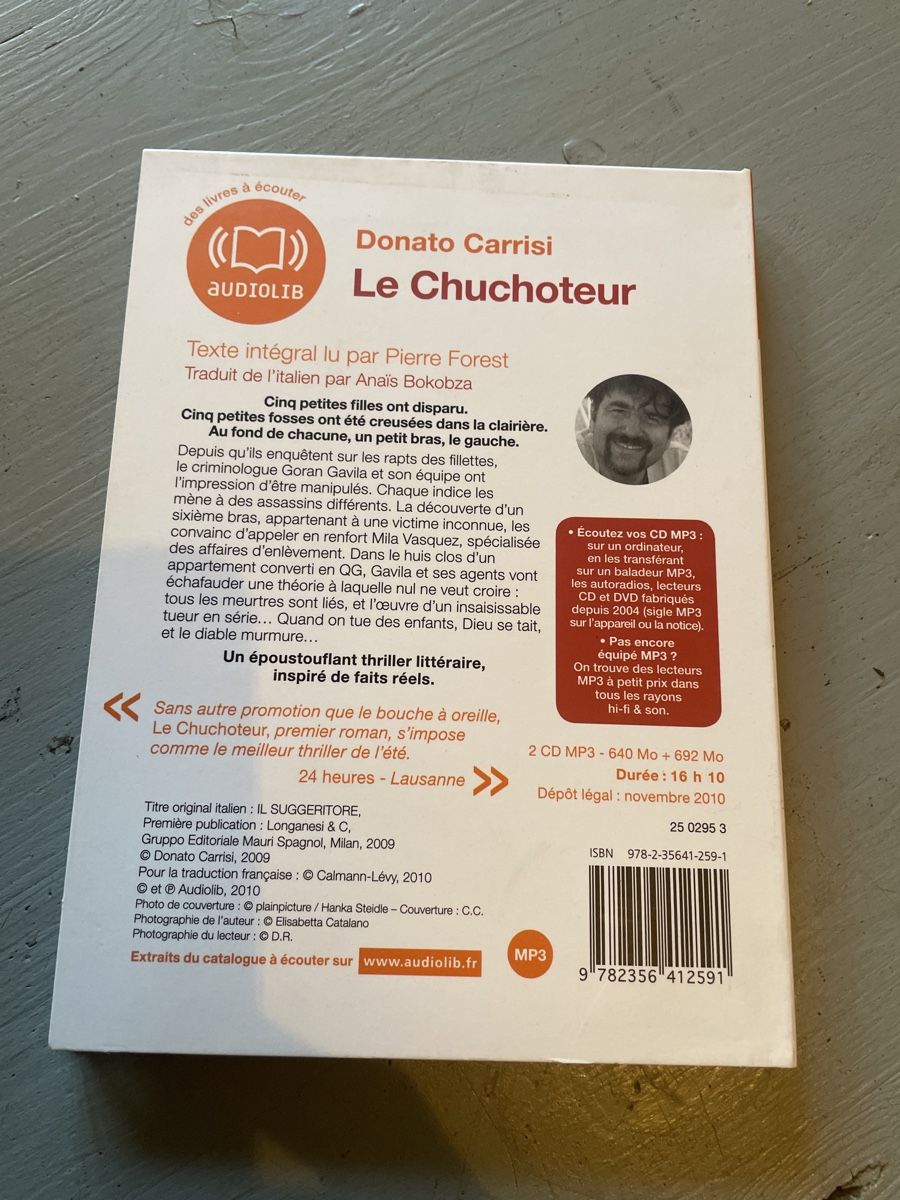 Livres: Livre à écouter le chuchoteur  – D'occasion à moudon par faucheur2 1