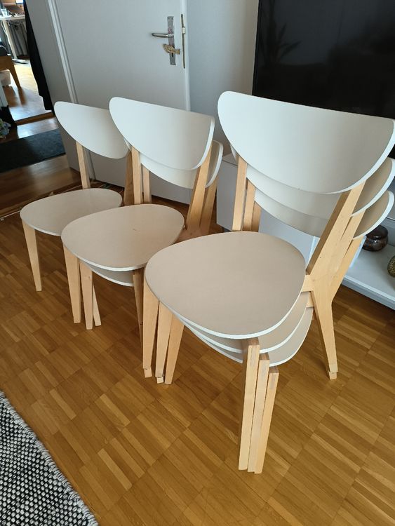 6x IKEA Stühle, weiss, stapelbar Kaufen auf Ricardo