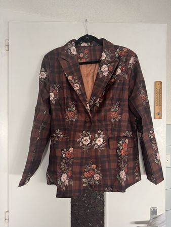 Veste à fleurs 🌸 carreaux marron SHEIN