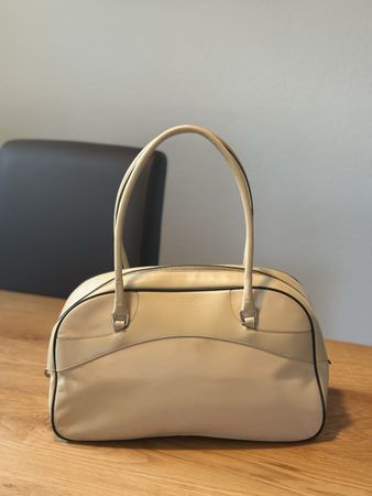 Prada Cream/Ivory Leather Bowler Shoulder Bag – Made in Ital