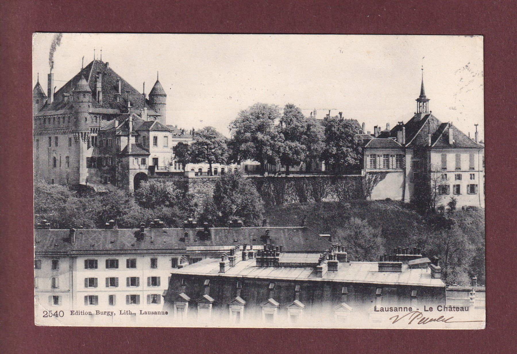 Cartoline postali: LAUSANNE - Le Château - 1905 // petits plis d'angle // – Usato da Pully venduto da nicecards