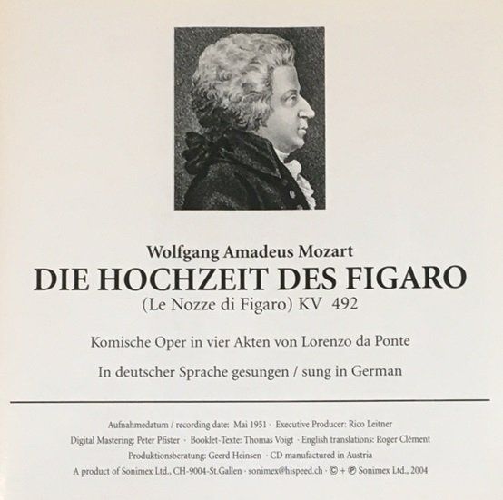 CD: Mozart - Die Hochzeit des Figaro – Usato da Grüningen venduto da azulblanco 2