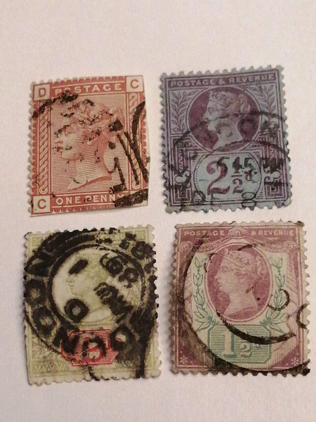 Alle Briefmarken: 4mal QV 1874 bis 1881  – Gebraucht aus Happerswil von tschergi
