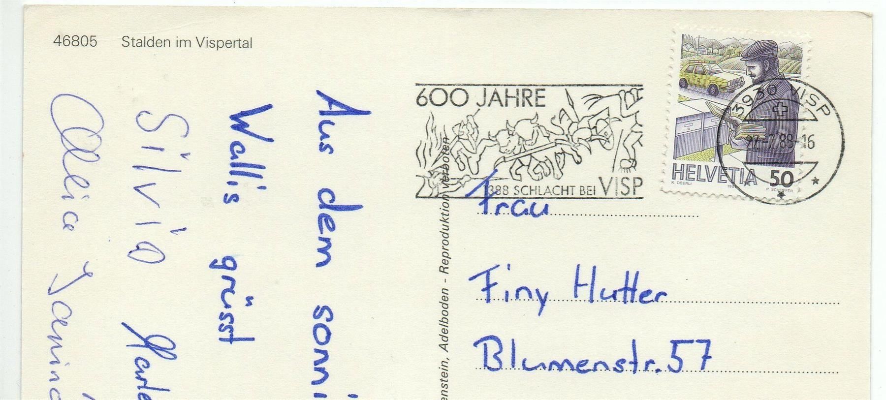 Cartoline postali: STALDEN Brig-Visp-Zermattbahn – Usato da Jona venduto da philajona 1