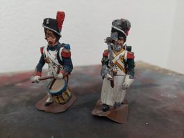 Konvolut: 2 antike franz. Soldaten, Napoleonischen Ära