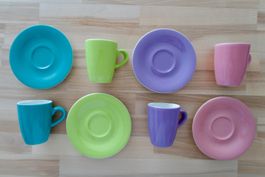 Kahla - lot de 4 tasses expresso avec soucoupes