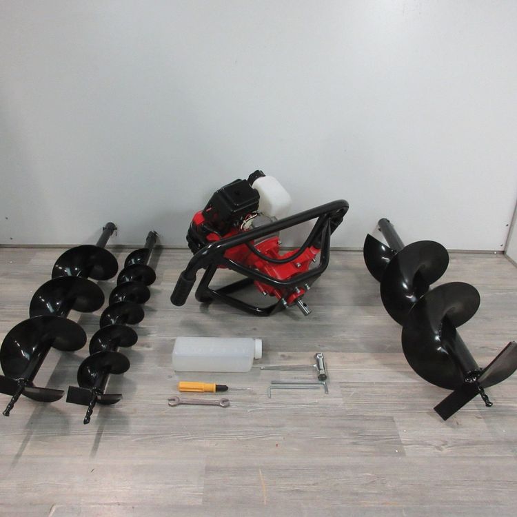 Benzin Erdbohrer 63cc 3PS - Motorerdbohrer Mit 30cm Bohrer