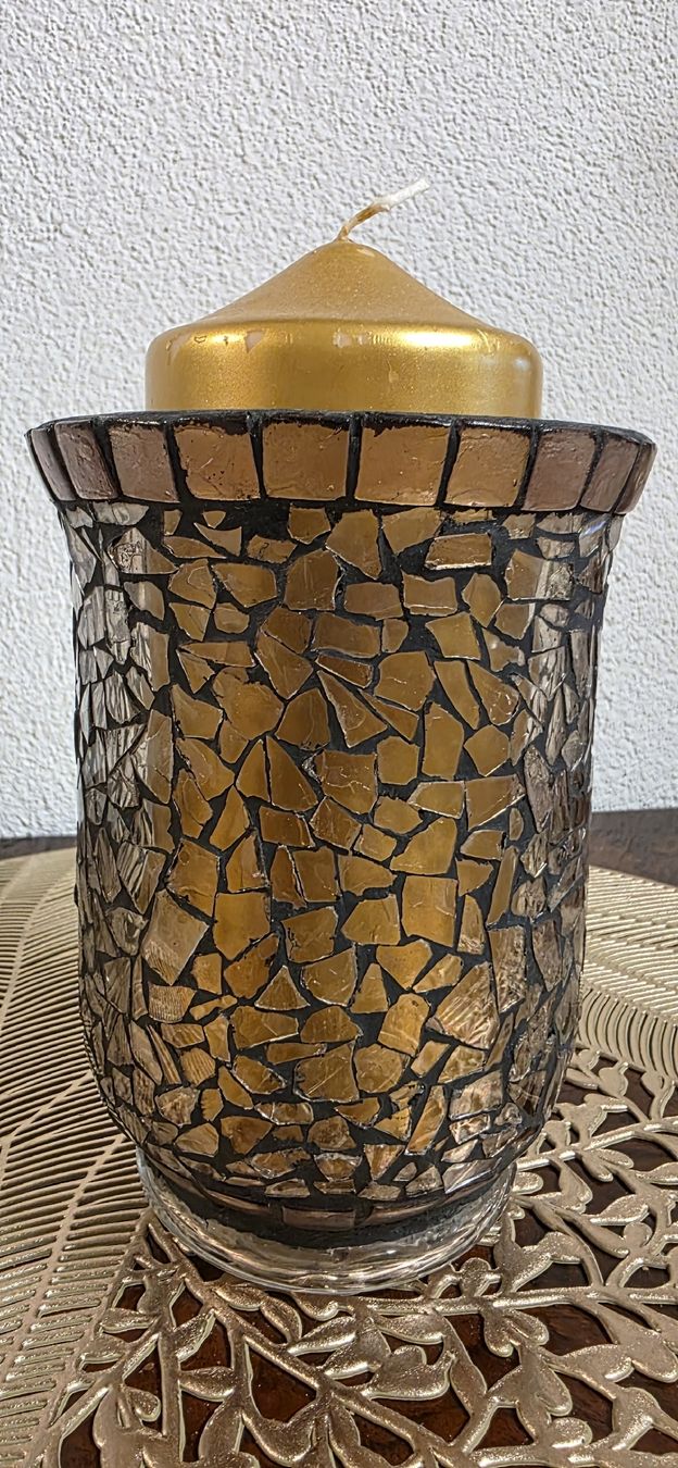 Tutte le decorazioni: Mosaik Glas Windlicht mit Kerze – Usato da Kaufdorf venduto da Nati-Nati 1