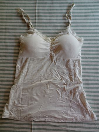 Weisses Sommer Top mit Brust Pads Gr. S - 225231
