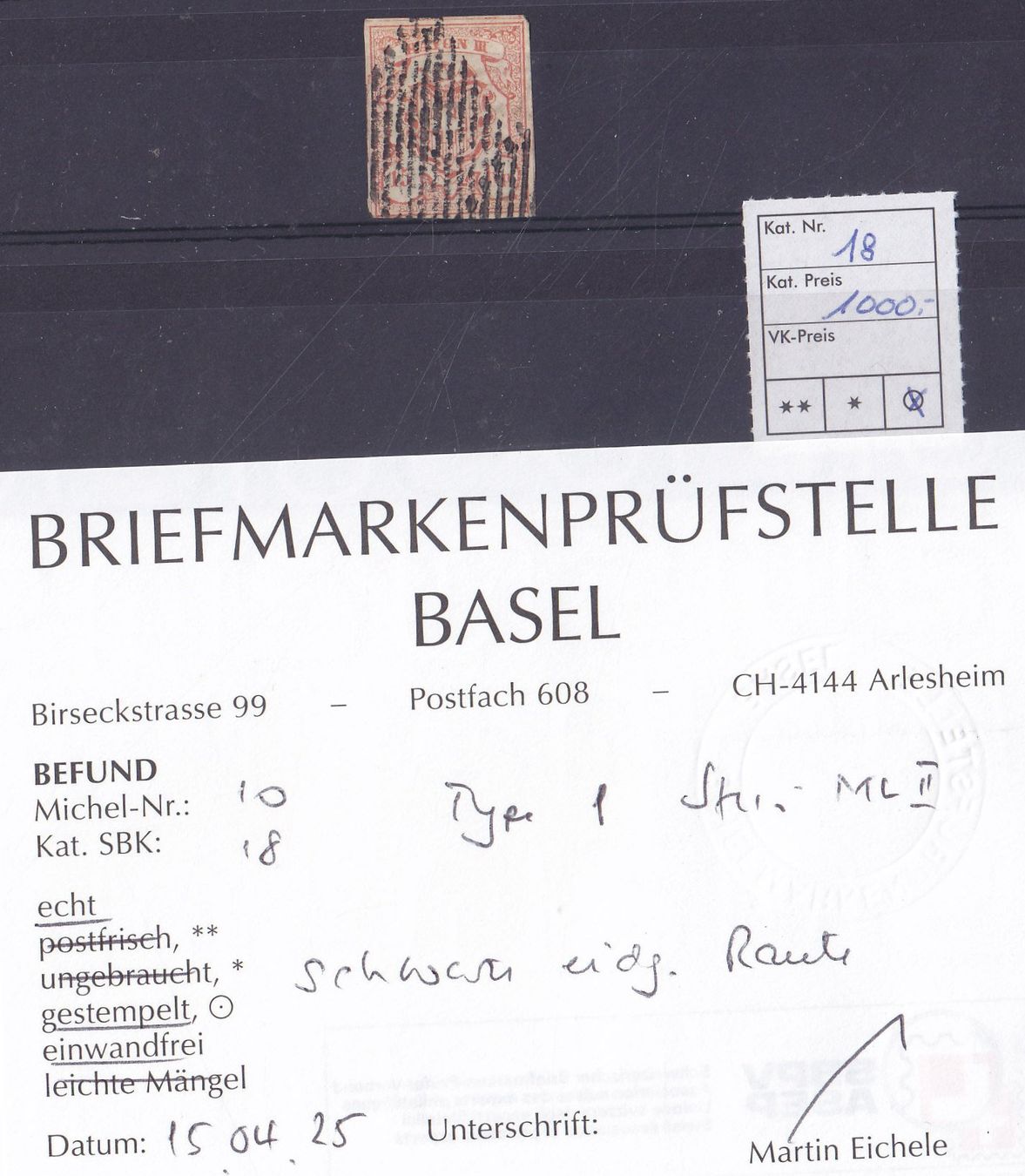 Tutti i francobolli: Rayon no 18 Oblit. SBK 1'000.- – Usato da Renens venduto da Marcobeach