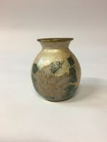 Messing Vase mit Blumenmuster Handarbeit Vintage
