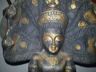 Skulpturen & Statuen: Antiker Teakholz-Buddha aus Myanmar – Gebraucht aus Waltensburg/Vuorz von Buddhas 3