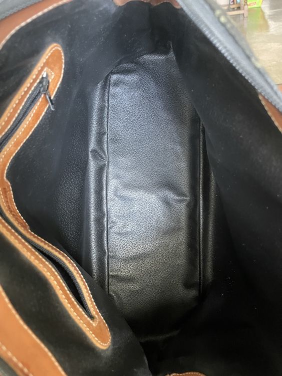 Borse da donna: Sac à main vintage Pollini, toile noir et marron – Usato da Coppet venduto da Len007 2