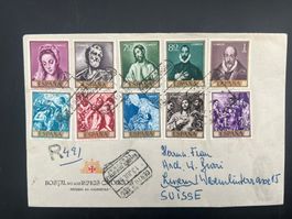 1952 Spanien Serie auf Brief nach Luzern  (G654)