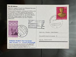 Schweiz 1972 Ballonpost Karte 40 J.Stratosphärenflug Picard