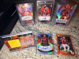 6x AC Milan Sammelkarten Auto/Patch/Nummeriert