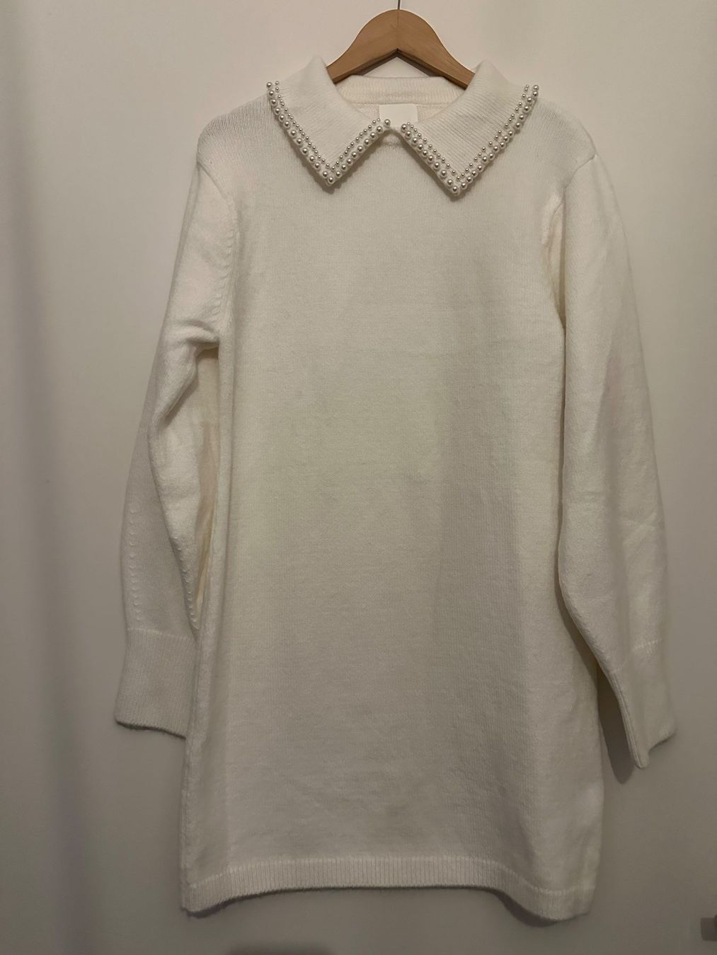 H&M Maglioni & Felpe: Kurzes Strickkleid / langer Pullover - Dekokragen - weiss – Nuovo (secondo la descrizione) da Zürich venduto da 72strandkorb