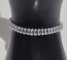 Bracciale donna zirconi rettangolari regolabile argento