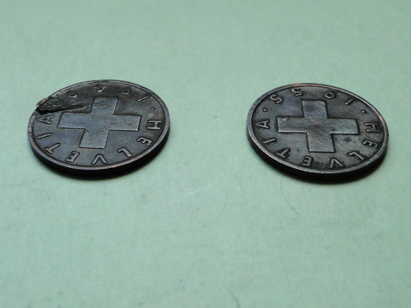 Tutti le monete: 2x  1 Rappen  1949 + 1955 – Usato da Killwangen venduto da cyrano56 4