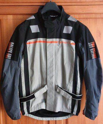 Regen Motorradjacke Rallye Edition schwarz grau gebraucht