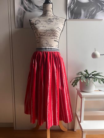 Sommerlicher Baumwollrock mit elastischem Bund, Größe 36/38