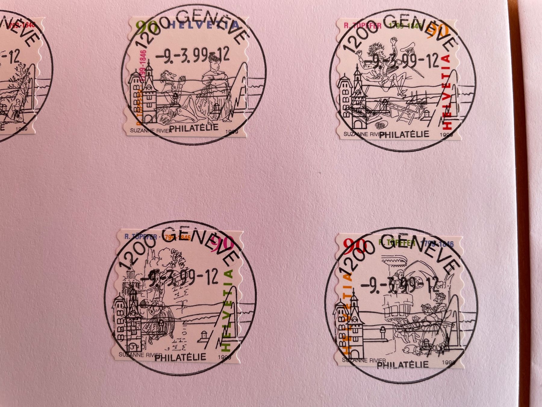 Alle Briefmarken: 9.3.99 GENEVE série complète, rare ! – Gebraucht aus Sonceboz-Sombeval von Comment2 9