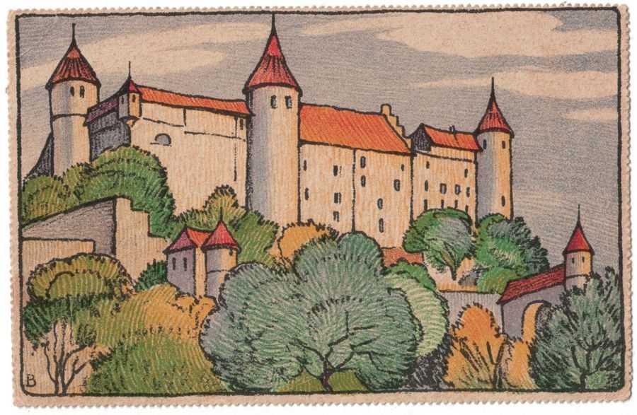 Künstler-AK Burgstädt, Hotel Deutsches Haus