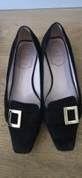 Roger Vivier Black Suede Loafers with Buckle Size 38.5 Used