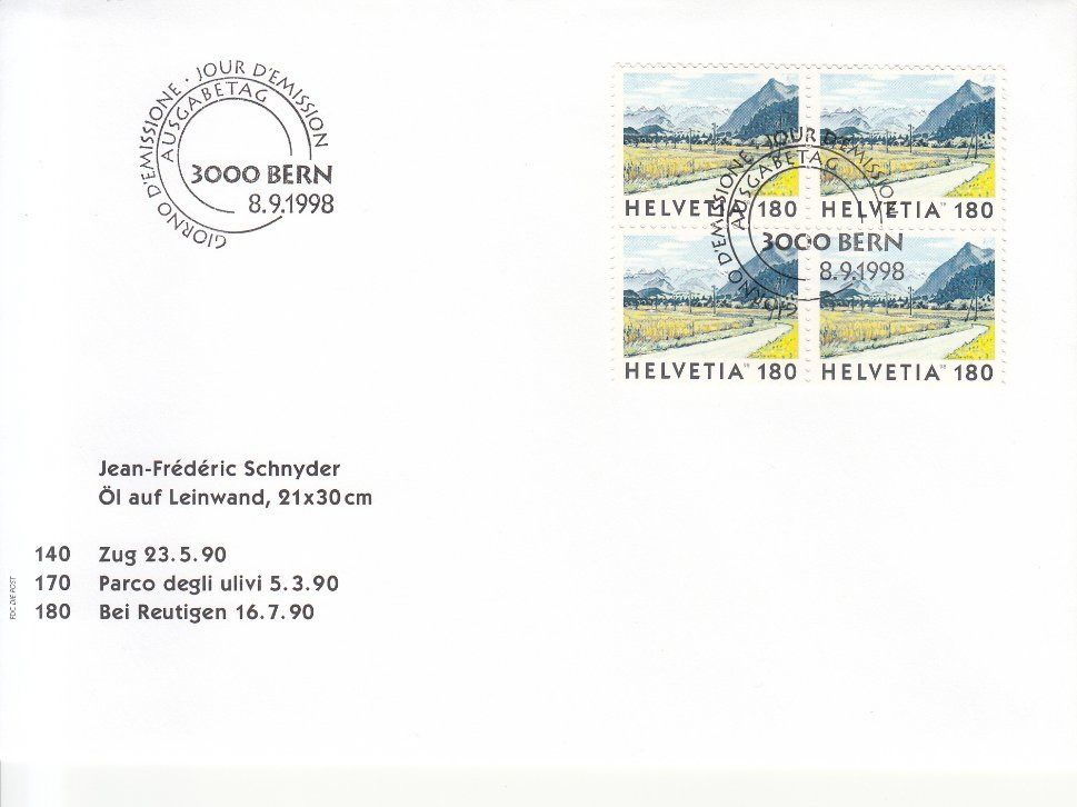 Tutti i francobolli: SBK 943 - 951 im 4er-Block FDC – Usato da Bürglen TG venduto da StampGraf 5