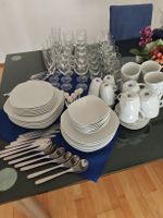 Komplettes Party Service Besteck und Gläser von 18 Pers.