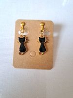 Süsse Schwarze Katzen Ohrclips NEU