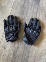 Motorradhandschuhe schwarz Leder Textil