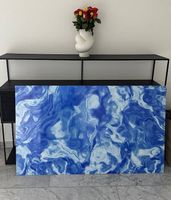 Alu-Dibond Kunstwerk 150 x 90, abstrakt blau, mit Aufhängung