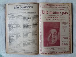 Partitions 1 recueil de 105 chansons d'époque début du 20ème