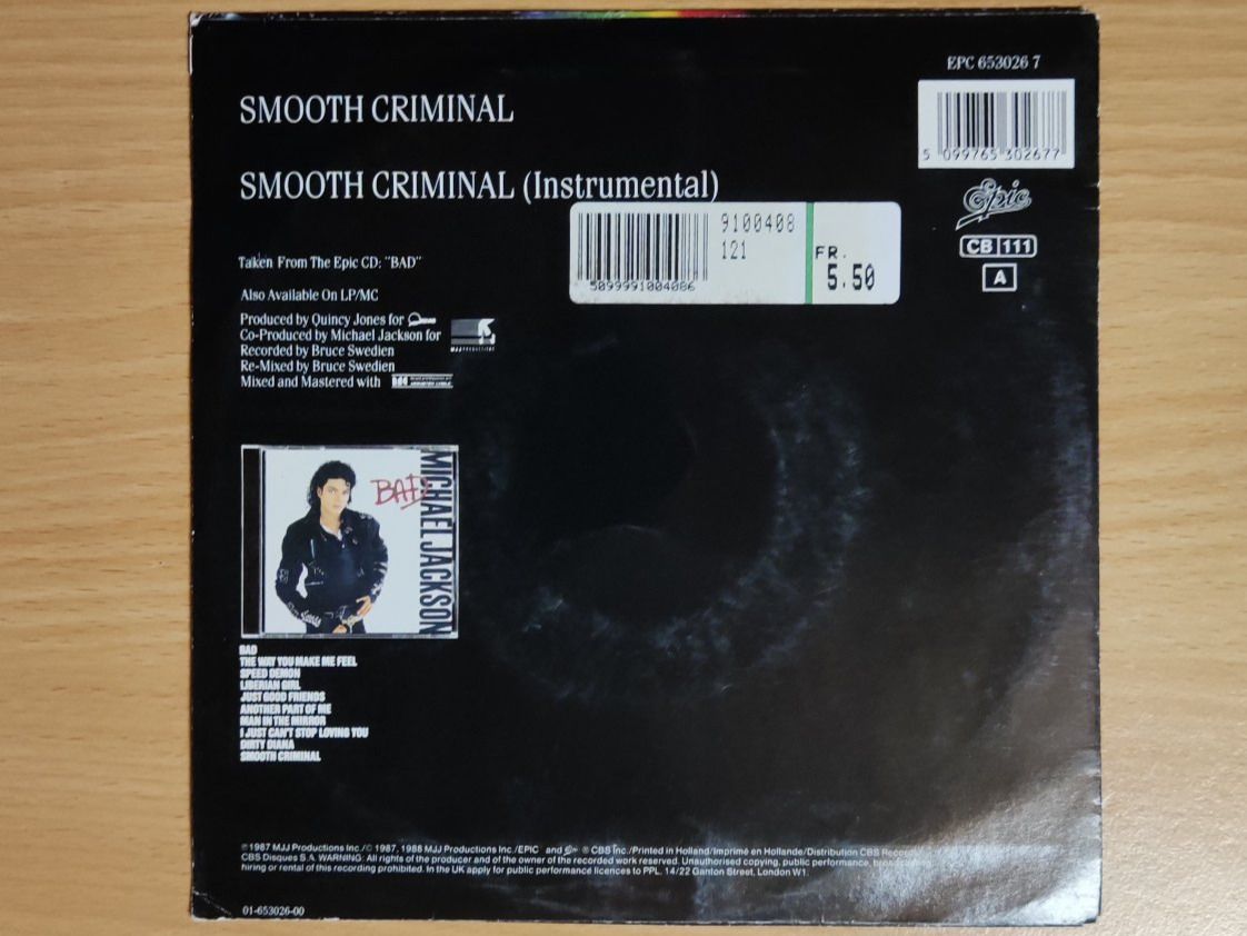 Dischi in vinile: Michael Jackson - Smooth Criminal - Vinyl – Usato da Muhen venduto da Legoholic 1