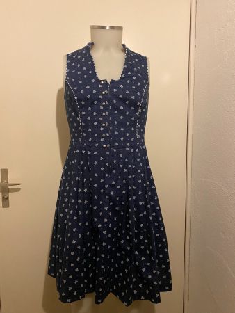 Dirndl Stoiber blau weiss geblümt Grösse 38 gebraucht