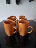 6er Set Kaffee-/Tee Tassen Ockerfarben, neu