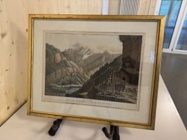 Original Thoman Stich 1794, Seealpsee-Motiv, gerahmt