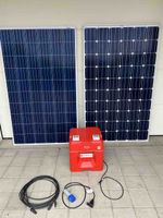 2 Solarmodule mit Powerbox und Zubehör gebraucht