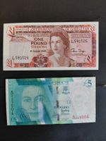 Gibraltar Lot 1 x £1 und 1 x £5 - beide UNC