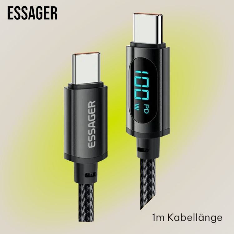 ESSAGER USB-C zu USB-C Kabel / 100W / 1m Kabellänge (Neu und ...