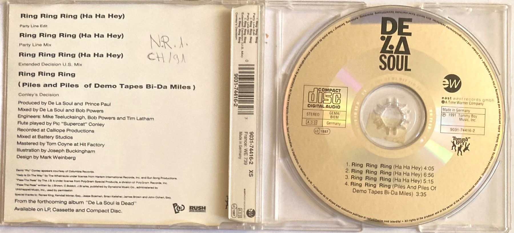CD: DE LA SOUL - RING RING RING (HA HA HEY) – Usato da Poliez-Pittet venduto da Newtown-Records 1