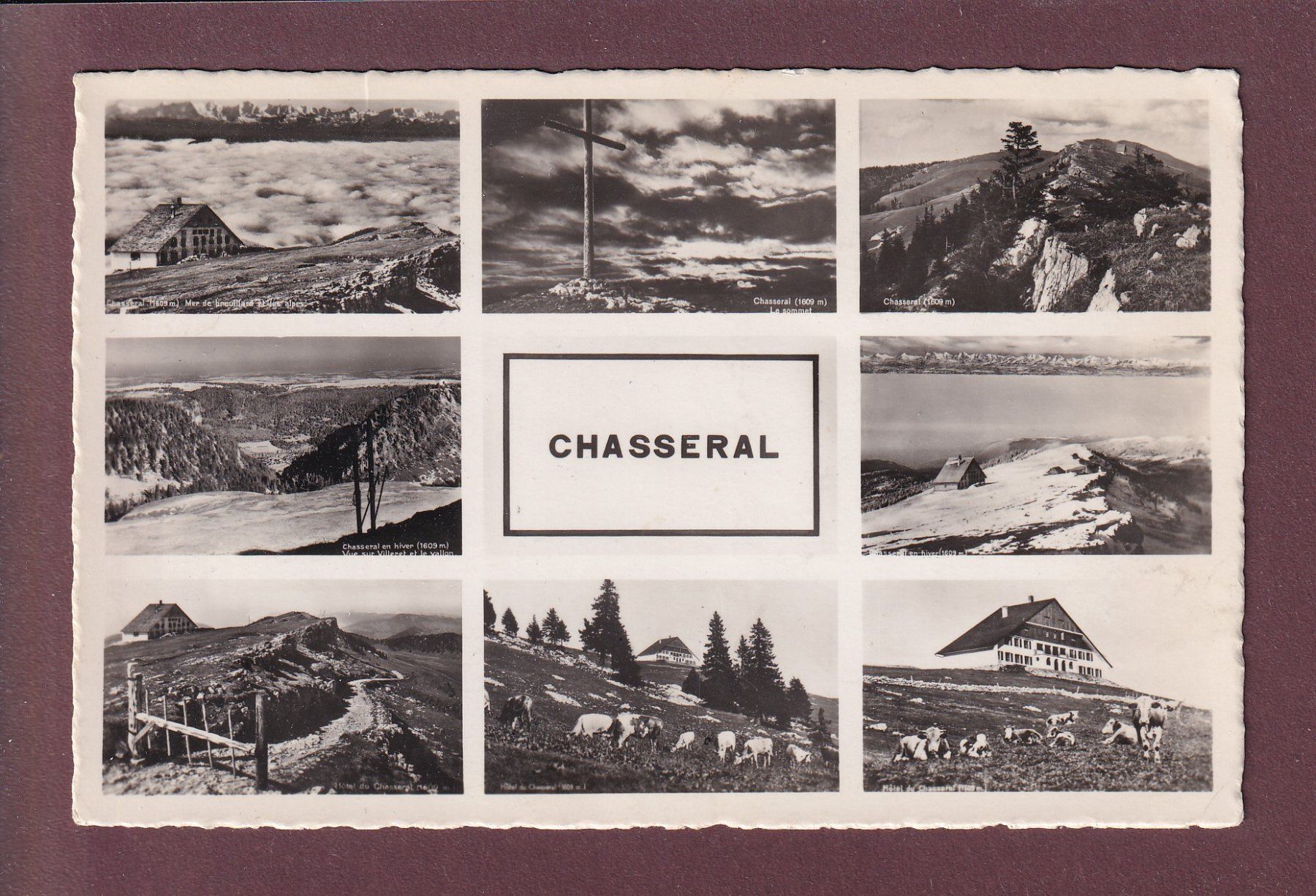 Cartoline postali: CHASSERAL - 8 images - 1950 – Usato da Pully venduto da nicecards