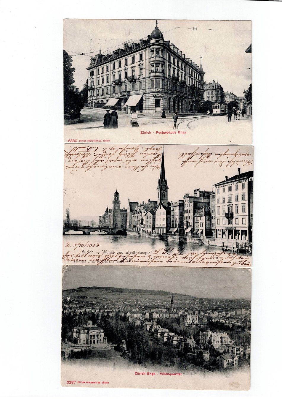 Cartoline postali: Schweiz, 10 Ansichtskarten von Zürich um 1900 – Usato da Hinteregg venduto da McCharly01 3