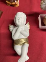1 Stk Engel Figur  aus Ton weiß gold
